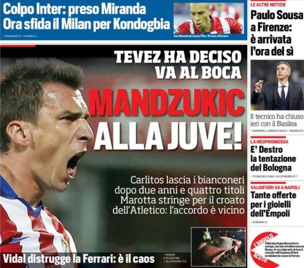 Mandžukić sve bliže Juventusu, Talijani skeptični: "Teveza može zamijeniti samo top napadač"