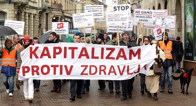 Radnička fronta organizirala prosvjed protiv privatizacije i uništavanja Imunološkog zavoda