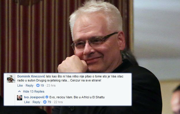 Na Facebooku pitao Josipovića što mu je otac radio u 2. svjetskom ratu - on mu odmah odgovorio