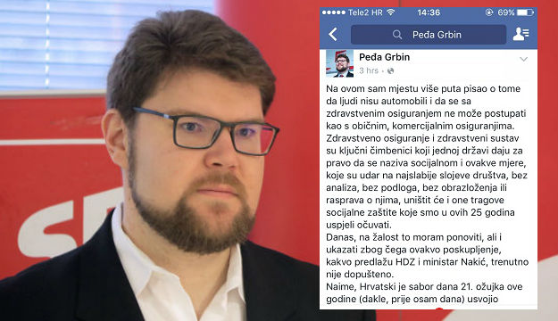 Grbin: Poskupljenje dopunskog osiguranja nije dopušteno jer nije u planu proračuna