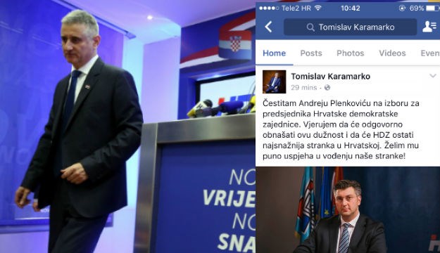Karamarko preko Facebooka čestitao Plenkoviću, kaže da mu želi puno uspjeha