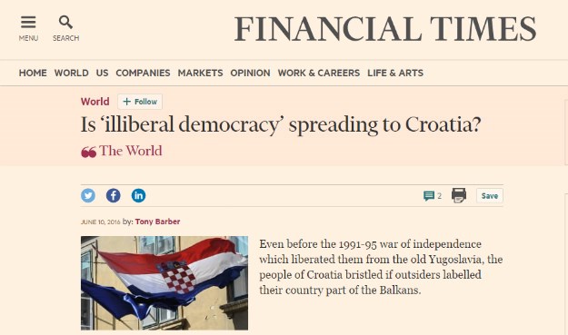 Financial Times: Hrvatska vlada je na izdahu, vode je sklepana koalicija i slabi premijer