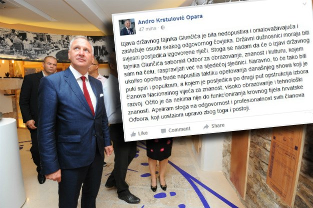 HDZ-ovac Opara ustao protiv Glunčića i ministra, traži posljedice za njegovu izjavu