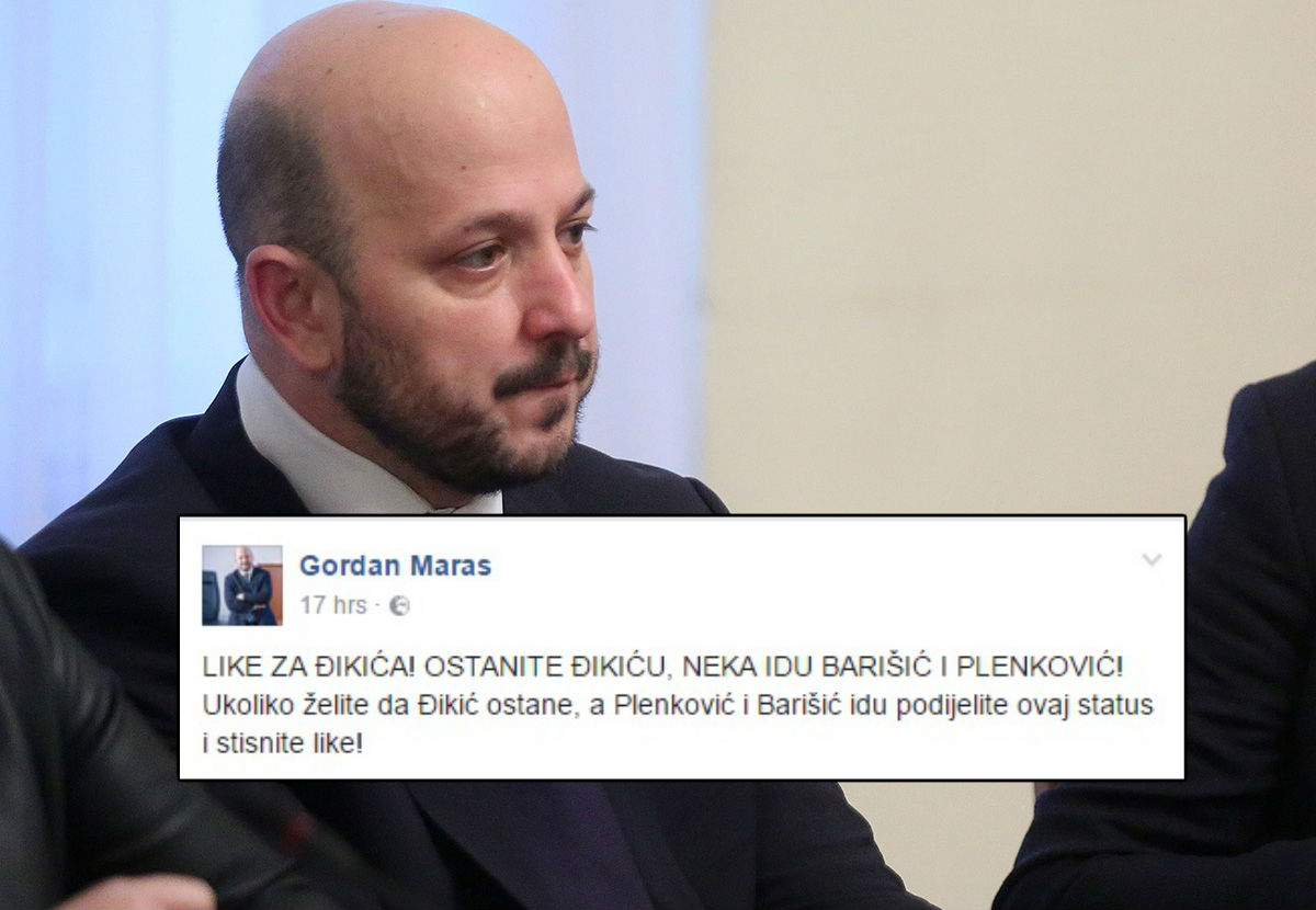 Maras na Facebooku skuplja jeftine bodove: "Ako želite da Đikić ostane, a Plenković ode kliknite like"