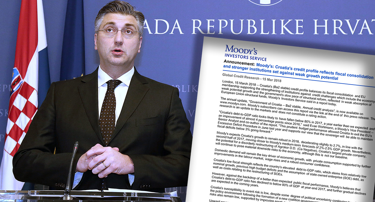 Moody´s: Problem u Hrvatskoj su spore reforme, Agrokor je rizik za gospodarstvo
