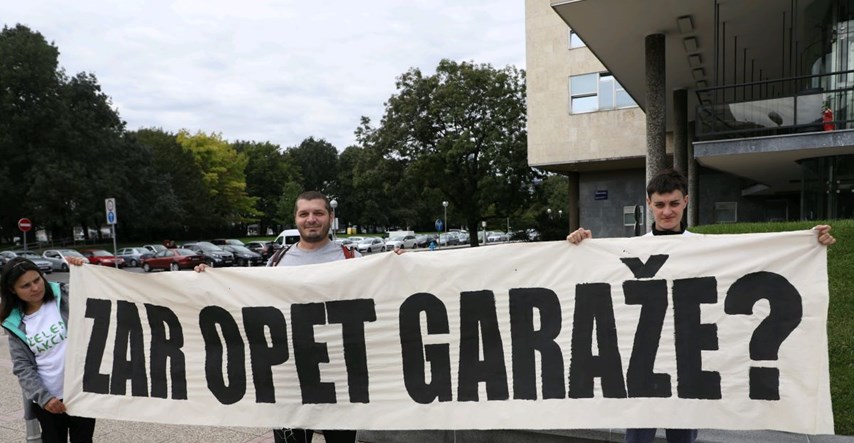FOTO Zelena akcija prosvjedovala protiv gradnje velikih garaža u centru Zagreba