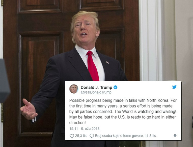 Trump o razgovorima dviju Koreja: "Svijet gleda i čeka, SAD je spreman djelovati"