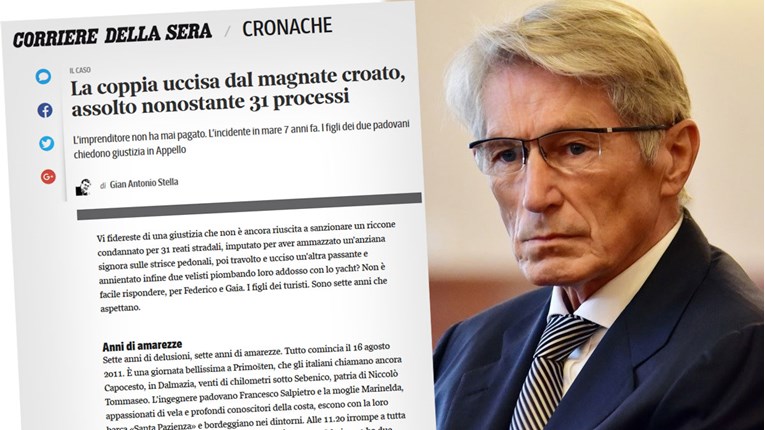 Corriere della Sera Horvatinčića ne miče s naslovnice: Tajkun koji je ubio dvoje ljudi