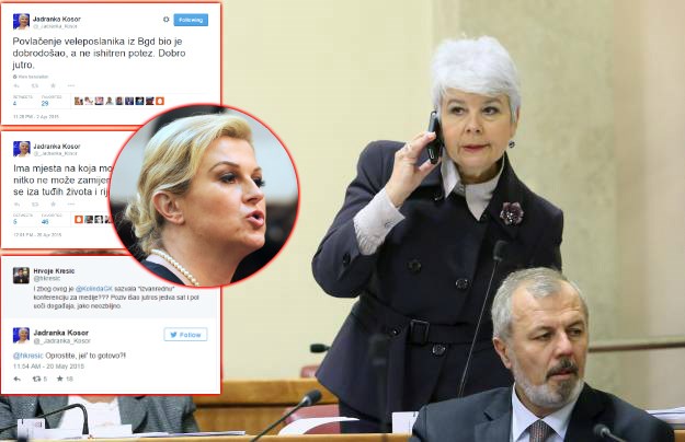 Rat nekad najmoćnijih žena HDZ-a: Jadranka Kosor na Twitteru briše pod Kolindom Grabar-Kitarović