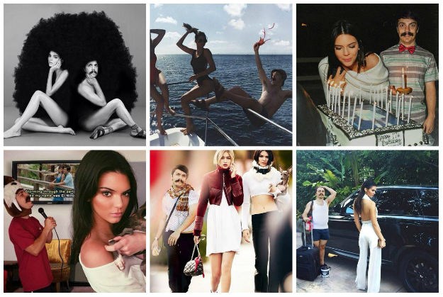 Puno mašte i slobodnog vremena: Upoznajte brkonju koji se fotošopira na slike Kendall Jenner