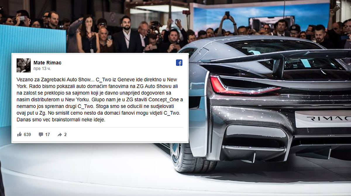 Rimčev C_Two neće biti predstavljen na zagrebačkom Auto Showu, evo i zašto