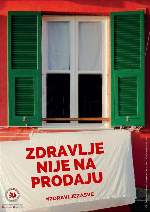 Sindikati izvjesili bijele plahte na prozore: "Zdravlje nije na prodaju"