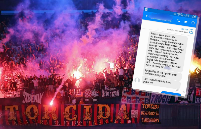 TORCIDAŠ ODUŠEVIO URNEBESNOM PORUKOM "Otiša san u Englesku na Hajduka, ponija san i knjige da mogu učiti"