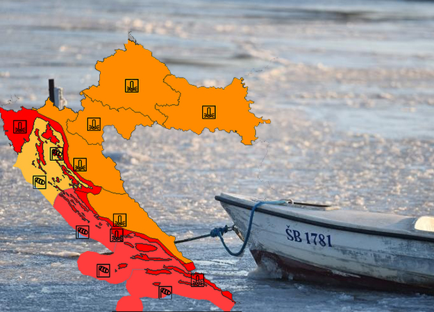 METEOALARM I DALJE U CRVENOM DHMZ danas objavio novo upozorenje