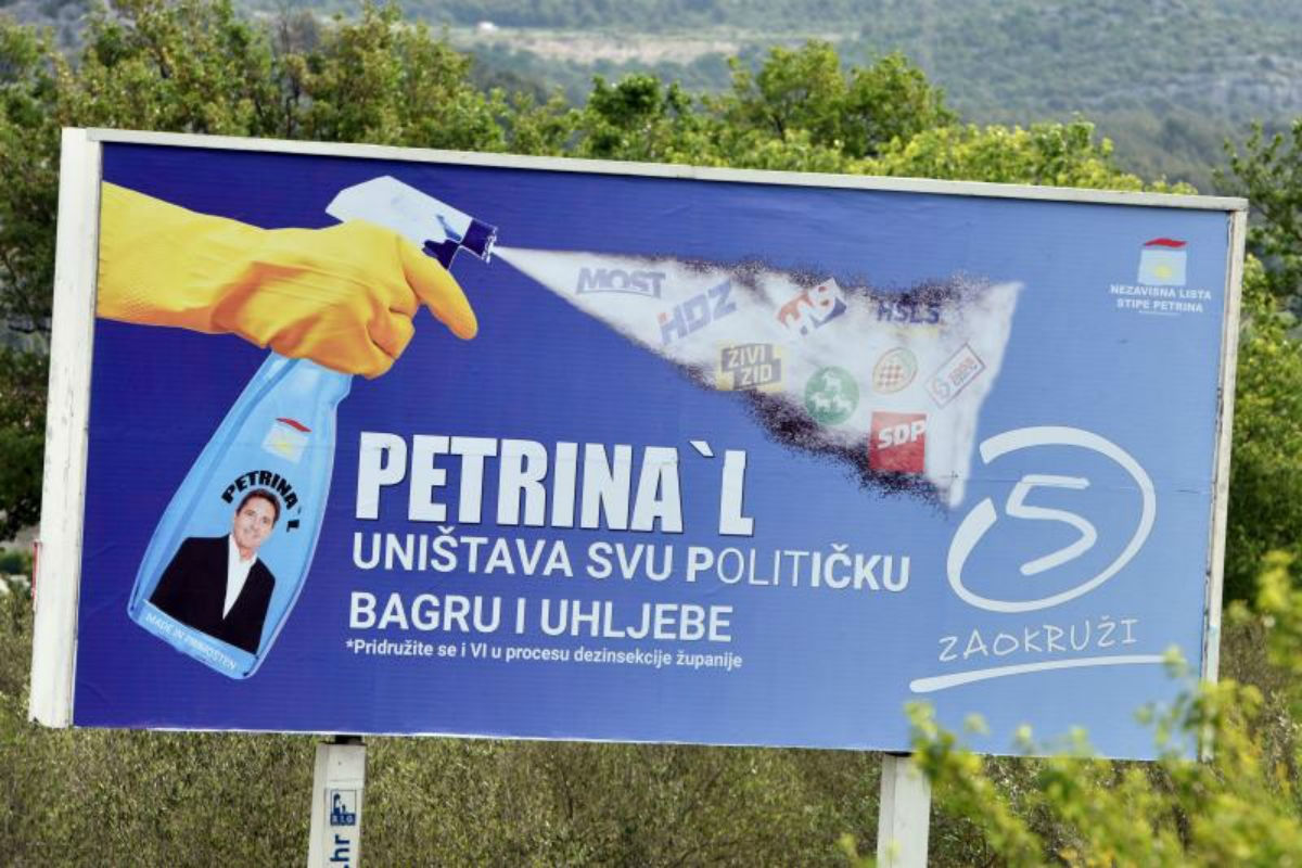 FOTO "Uništava svu političku bagru i uhljebe": Petrina izvjesio predizborne plakate u svom stilu