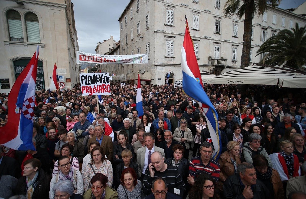 Organizatori prosvjeda protiv Istanbulske kažu da se u Splitu okupilo 70.000 ljudi