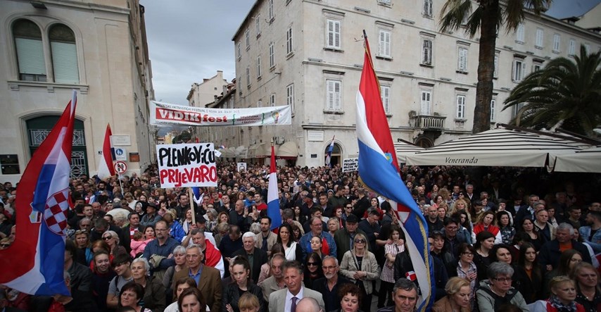 Organizatori prosvjeda protiv Istanbulske kažu da se u Splitu okupilo 70.000 ljudi