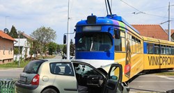VIDEO U Višnjevcu kraj Osijeka sudarili se automobil i tramvaj, jedna osoba ozlijeđena
