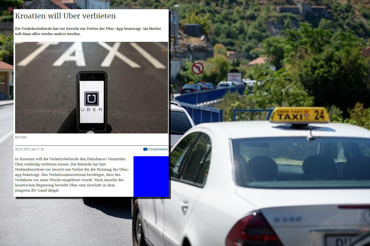 AUSTRIJSKI MEDIJI Hrvatska vlada i taksisti ratuju protiv Ubera