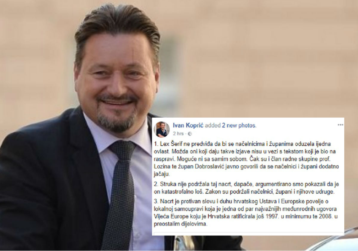 Kuščević kaže da nije čuo suvisle primjedbe na Lex Šerif, stručnjak ga pokopao na Fejsu