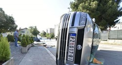 FOTO Nesreća u Puli: Automobil srpskih registracija završio na boku, ima ozlijeđenih