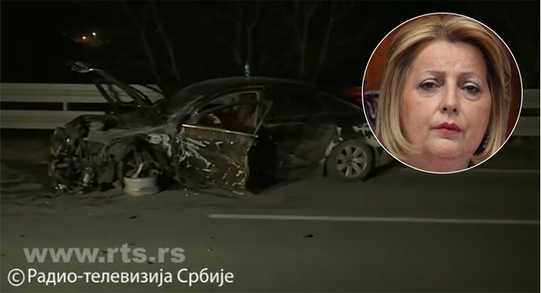 VIDEO Audi uništen, srpska ministrica na povratku s Vučićevog mitinga doživjela nesreću