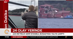 POGLEDAJTE SNIMKU IZBLIZA Tanker se zaletio u povijesnu palaču na istanbulskom Bosporu