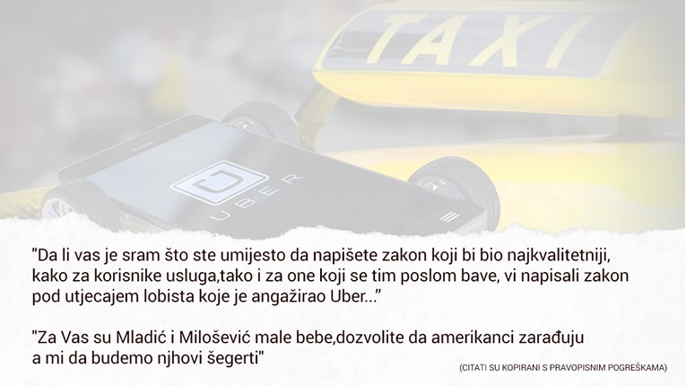 Taksisti i njihovi fanovi ratuju protiv zakona o Uberu: "Gori ste od Miloševića i Mladića"