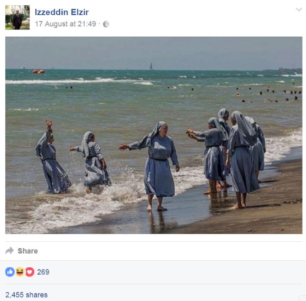 FOTO Talijanski imam objavio fotografiju redovnica na plaži pa izazvao burnu polemiku