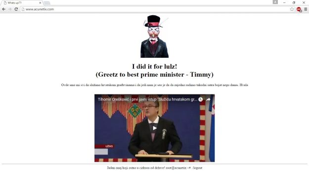 Hrvatski hakeri razvalili site poznate sigurnosne tvrtke i sprdali se s Oreškovićem