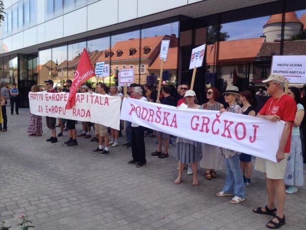 Radnička fronta: U Zagrebu održan skup potpore Grčkoj