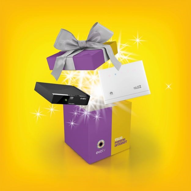 Tele2 pokućni internet s 50GB prometa i evotv s 3 buketa najgledanijih programa po posebnoj blagdanskoj cijeni