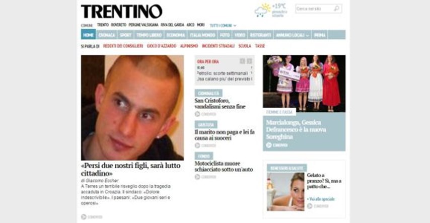 Talijanski mediji o nesreći kod Jadranova: Cijeli Terres tuguje zbog smrti Danielea i Albana