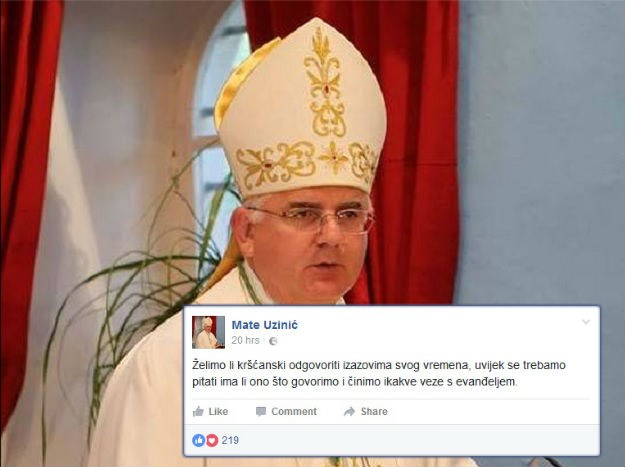 Biskup Uzinić: Kolega Košiću, vaš politički govor nema nikakve veze s evanđeljem