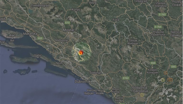 Potres jačine 3.8 po Richteru s epicentrom u BiH, osjetio se u Dubrovniku i Makarskoj