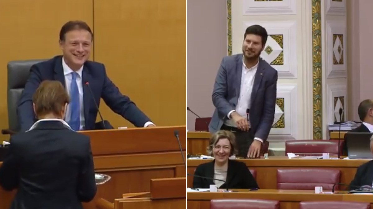 VIDEO Pogledajte kako su Pernar i Jandroković u kasne noćne sate nasmijali cijelu sabornicu