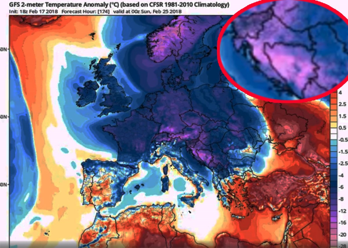 Nakon snijega stižu nam minusi: Sljedećeg vikenda temperature bi mogle ići i ispod -10