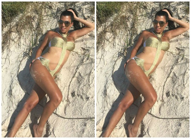Zavodnica u zlatnom: Kourtney Kardashian u skupocjenom badiću mamila uzdahe kupača