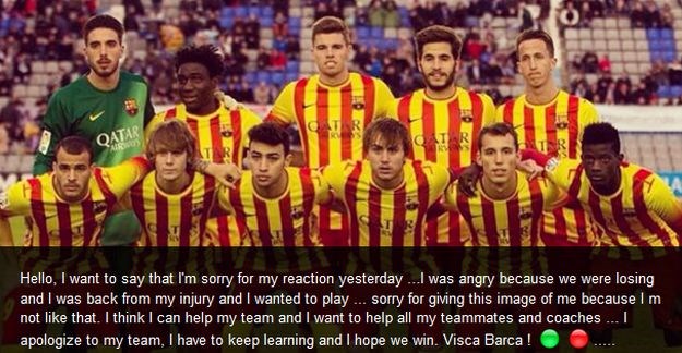 Halilović se ispričao Barceloni: "Bio sam ljut jer smo gubili i želio sam igrati"