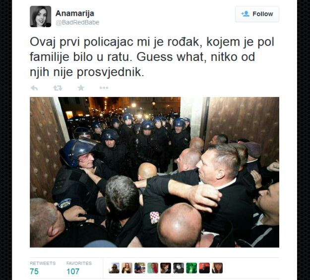 "Ovaj prvi policajac mi je rođak, kojem je pol familije bilo u ratu..."