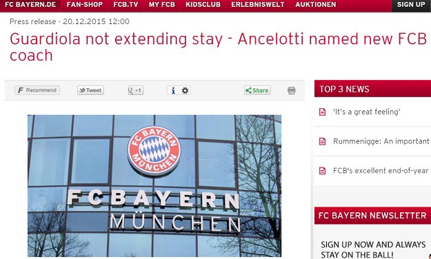 Bayern potvrdio: Guardiola odlazi, Ancelotti novi trener