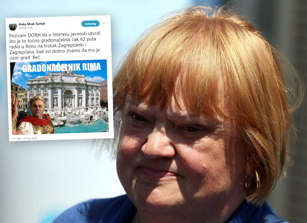 Anka Mrak Taritaš poziva DORH da istraži Bandića zbog 62 putovanja u Rim