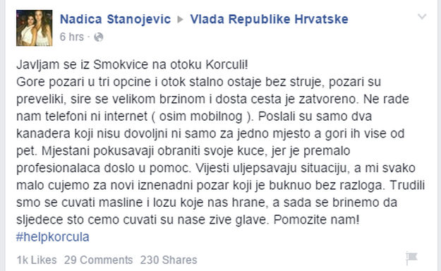 Očajna Korčulanka tražila pomoć Vlade, oni joj odgovorili: Zovi 112