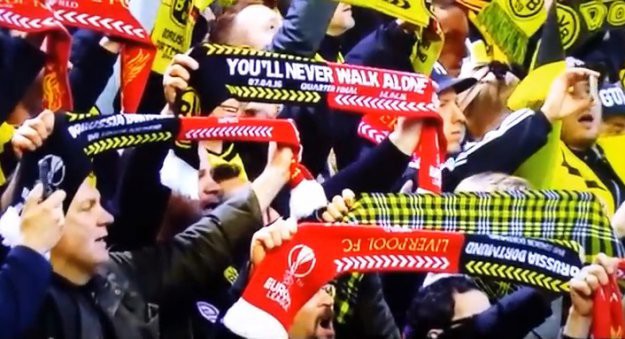 Da se naježiš: Navijači Liverpoola i Borussije zajedno pjevaju You´ll Never Walk Alone