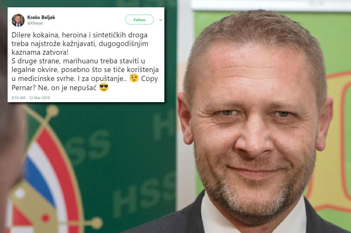 Beljak na Twitteru: Dilere kokaina i heroina treba zatvoriti, a marihuanu legalizirati