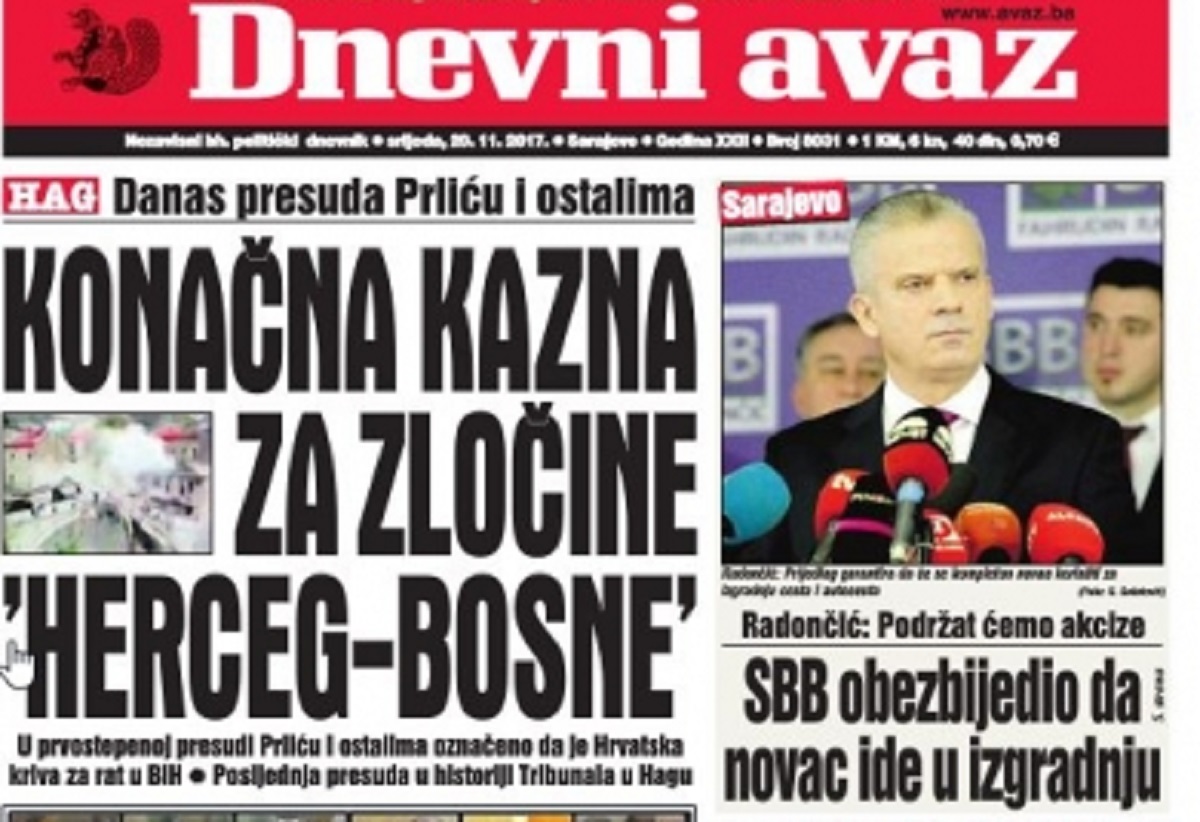 Mediji u BiH uoči presude: "Konačna kazna za zločine Herceg-Bosne"