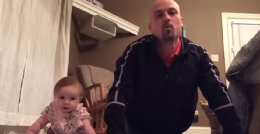 Beba - fitness trenerica: Kako malena Lilly Ann vodi tatu kroz vježbanje