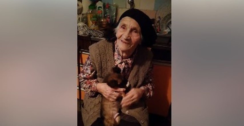 VIDEO 97-godišnja baka Savka iz Slavonije opet s psićem kojeg je spasila od djece koja su ga tukla