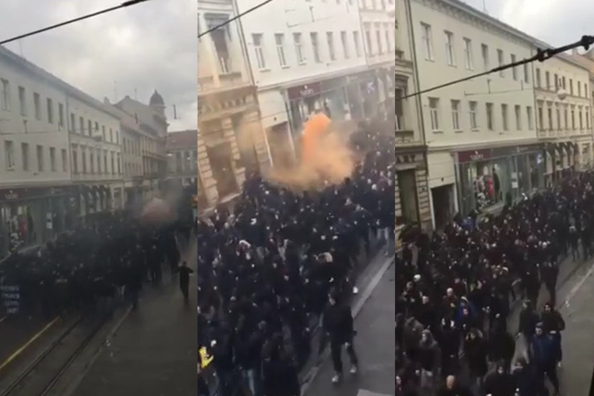 VELIČANSTVEN KORTEO BOYSA Došli pred Kranjčevićevu gdje ih nisu pustili