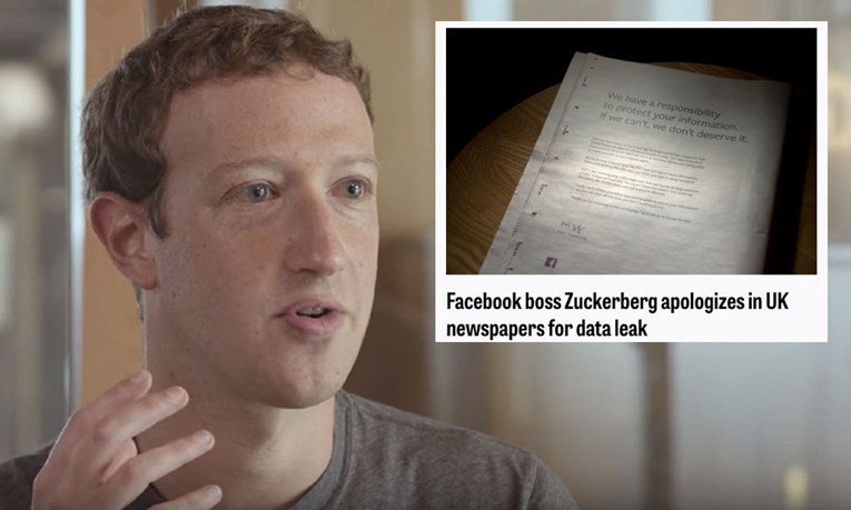 Facebook se zbog skandala s podacima ispričava po novinama